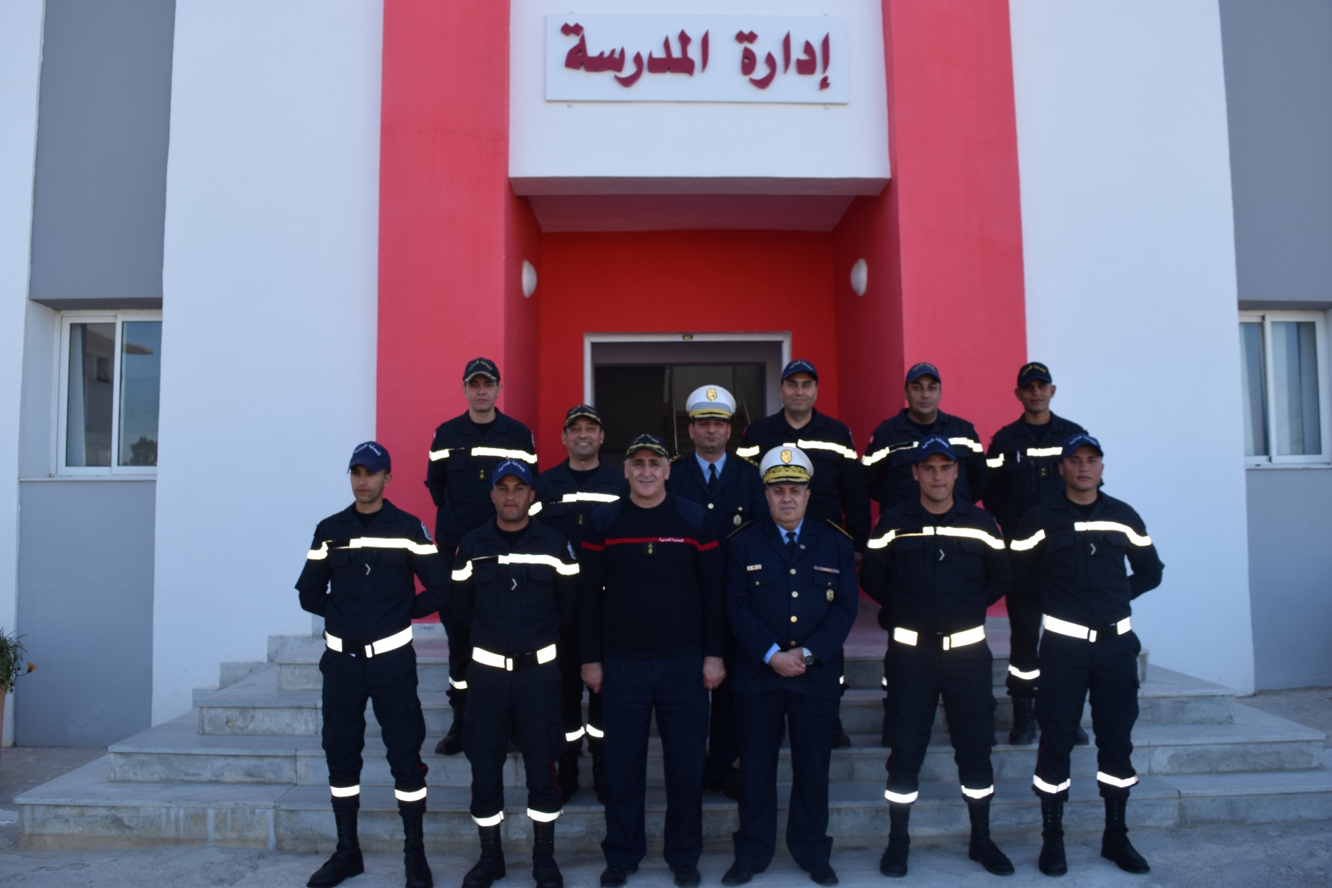 Cérémonie de remise des grades aux quatre sergents qui ont été reliés à la première promotion des sergents de l'année scolaire 2017/2018
