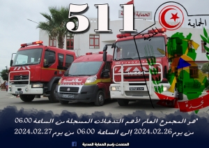 المجموع العام لأهم التدخلات المسجلة من الساعة 06.00 من يوم 26-02-2024 إلى الساعة 06.00 من يوم 27-02-2024