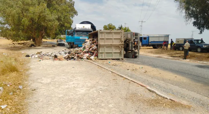 حادث مرور بالطريق الجهوية 134 مستوى المدرسة الابتدائية الخنافة الفحص 08-06-2026