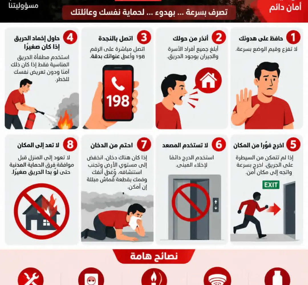 ماذا تفعل عند نشوب حريق